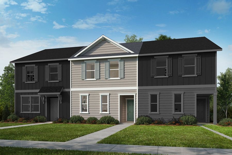 Representative exterior photo of a completed home built from the Plan 1466 by KB Home in Biltmore, Raleigh, NC (Image 8).