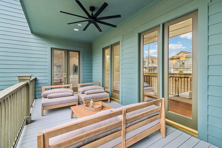 Exterior details and patio area of a home in , Houston (Image 26).