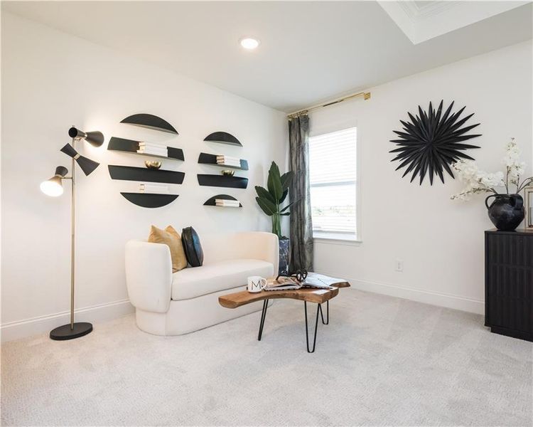 Furnished interior view inside a new home in Clark Farms, Flowery Branch (Image 24). Furnished interior view inside a new home in Clark Farms, Flowery Branch (Image 24).
