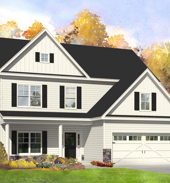 Representative exterior photo of a completed home built from the Cedar by American Homesmith in Plantation Harbor Havelock, Land O' Lakes, FL (Image 3).