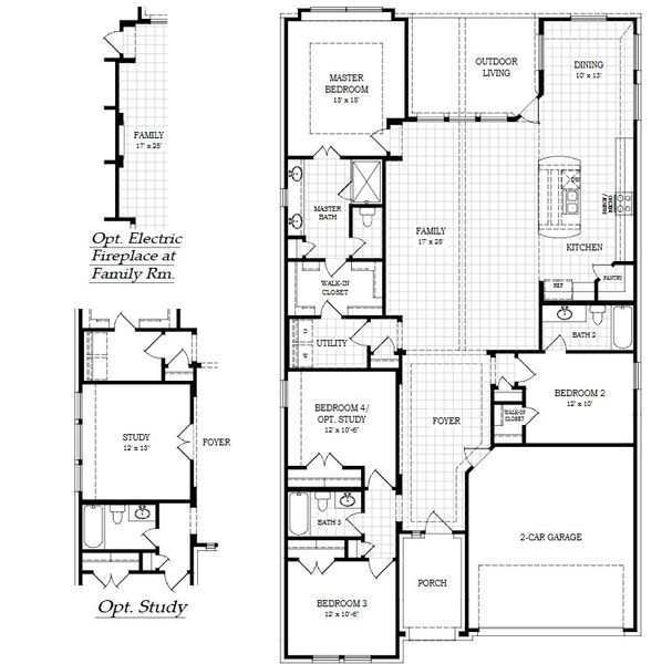 2D floor plan layout of this home in Parkside on the River, Georgetown, TX (Image 5).