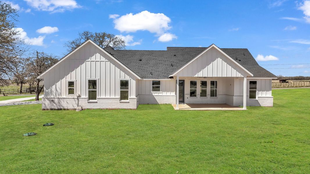 Representative exterior photo of a completed home built from the Clementine by Zeal Home Builders in Saddle Crest Estates, Weatherford, TX (Image 26).