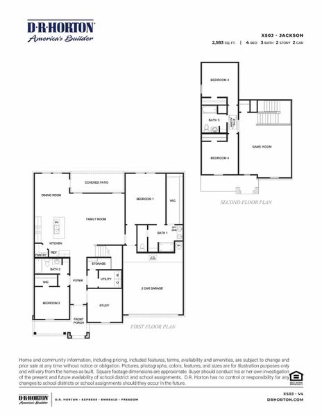2D floor plan layout for the JACKSON by D.R. Horton in Grand Cay Harbour, Texas City, TX (Image 2). 2D floor plan layout for the JACKSON by D.R. Horton in Grand Cay Harbour, Texas City, TX (Image 2).