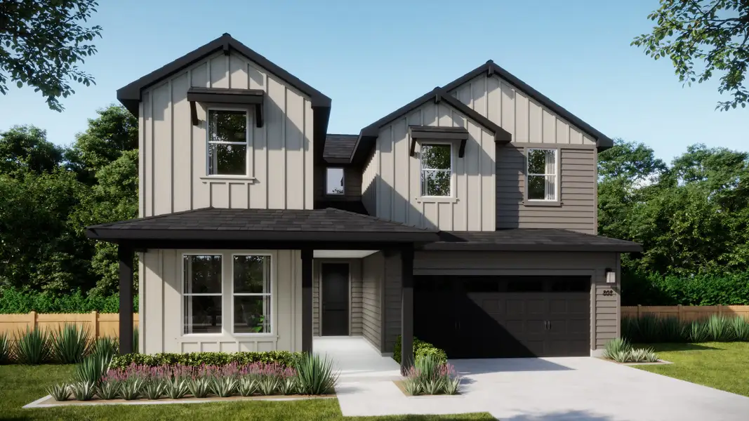 Representative exterior photo of a completed home built from the 4053 by Risewell Homes in Parkton Square, Kyle, TX (Image 3).