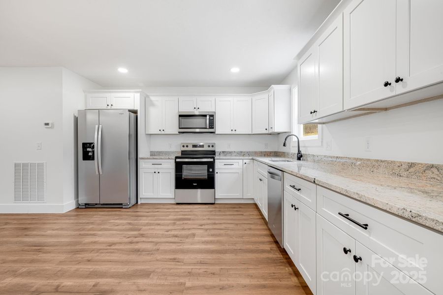 Plenty of counter space and cabinets