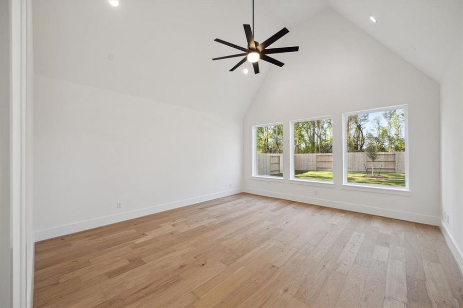 Game Room/Den, off Main Living Area, has vaulted ceiling and full Bath