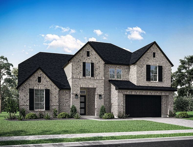 Representative exterior photo of a completed home built from the Burton by Tri Pointe Homes in Legacy Grove 90′, Montgomery, TX (Image 1).