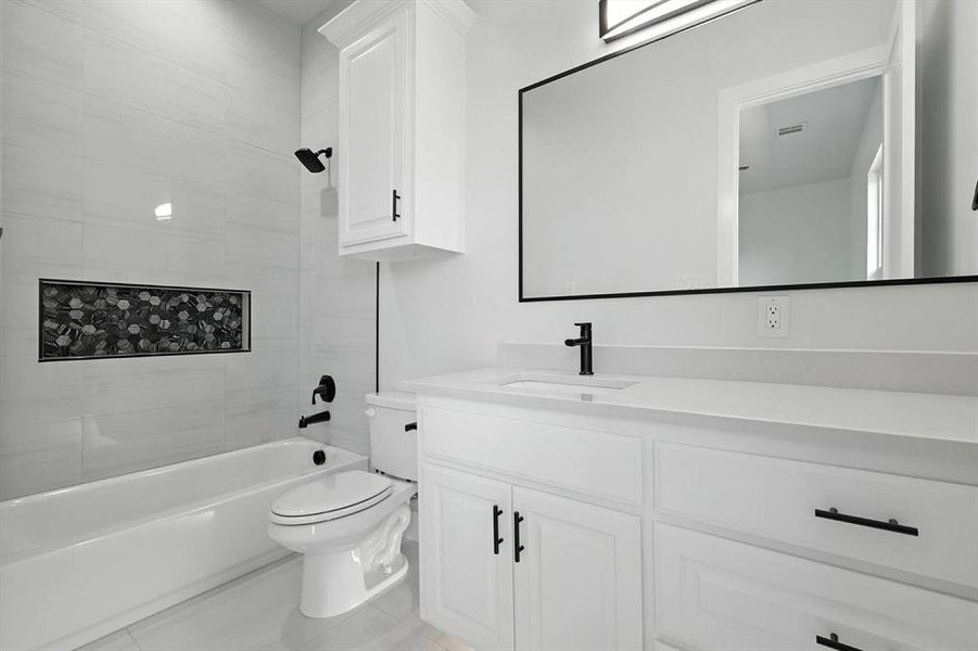 Full bath with vanity and tub / shower combination Full bath with vanity and tub / shower combination