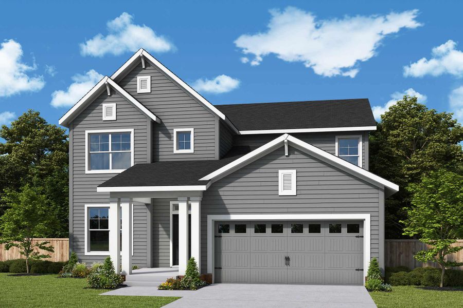 Representative exterior photo of a completed home built from the The Kipling by David Weekley Homes in Serenity - The Village Collection, Fuquay Varina, NC (Image 2).