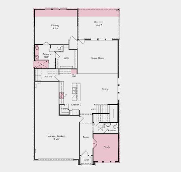 Structural options added include: gourmet kitchen, private study, an oversized shower in the primary bathroom, and an extended primary bedroom and covered back patio.