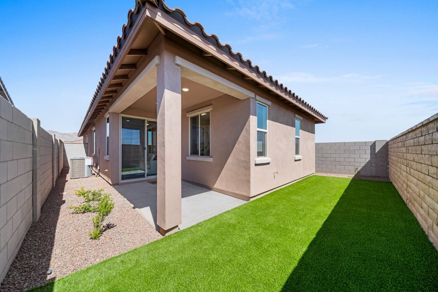 Backyard Covered Patio | Terraza Model Home | Mira Vista at Victory in Buckeye, AZ by Landsea Homes