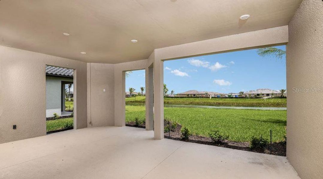Exterior details and patio area of a home in Esplanade at Westview, Kissimmee (Image 2). Exterior details and patio area of a home in Esplanade at Westview, Kissimmee (Image 2).
