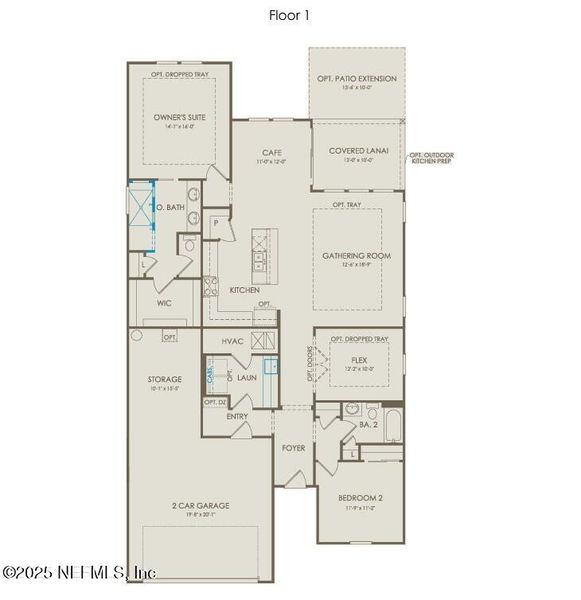 2D floor plan layout of this home in Del Webb Wildlight, Yulee, FL (Image 3). 2D floor plan layout of this home in Del Webb Wildlight, Yulee, FL (Image 3).