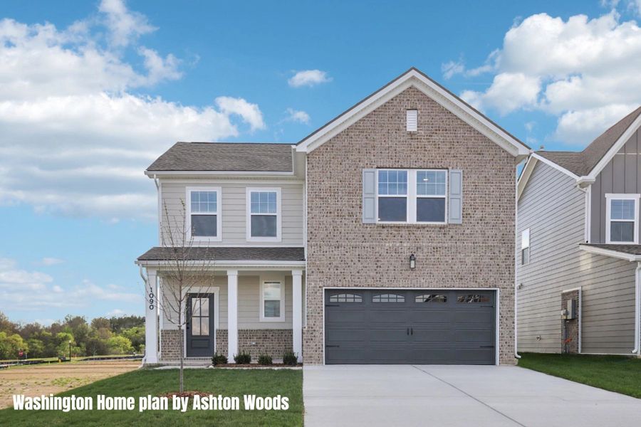 Front exterior of a new home in Ascent at Arbor Ridge, La Vergne, TN, highlighting curb appeal (Image 1). Front exterior of a new home in Ascent at Arbor Ridge, La Vergne, TN, highlighting curb appeal (Image 1).