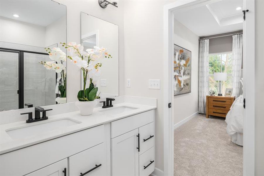 Representative furnished interior of a home built from the Sonata by Ryan Homes in Townes at The Station, Apex (Image 13). Representative furnished interior of a home built from the Sonata by Ryan Homes in Townes at The Station, Apex (Image 13).