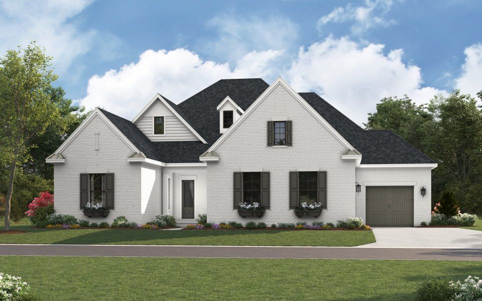 Representative exterior photo of a completed home built from the Santa Fe Ranch by Classica Homes in Weddington Grove, Weddington, NC (Image 22).