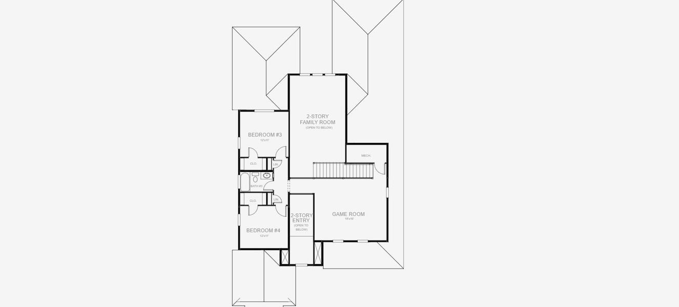 2D floor plan layout for the 2713J by Perry Homes in Hyland Trail, Green Cove Springs, FL (Image 4).