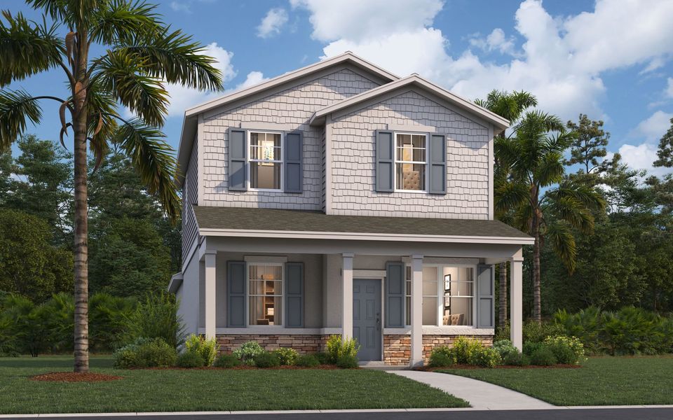 Representative exterior photo of a completed home built from the Logan by Stanley Martin Homes in Brack Ranch, St. Cloud, FL (Image 28). Representative exterior photo of a completed home built from the Logan by Stanley Martin Homes in Brack Ranch, St. Cloud, FL (Image 28).