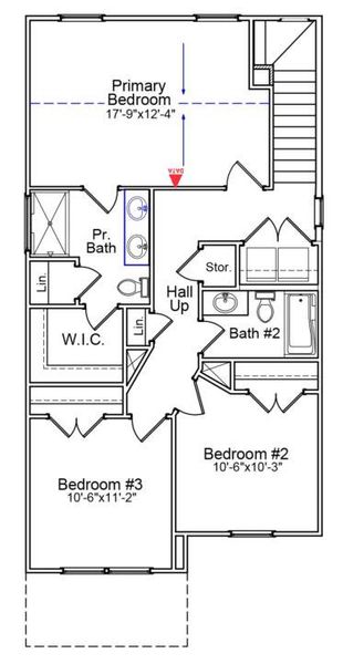 2D floor plan layout of this home in Central Creek, Goose Creek, SC (Image 3).