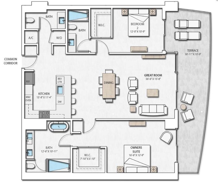 2D floor plan layout of this home in , Lake Park, FL (Image 5).