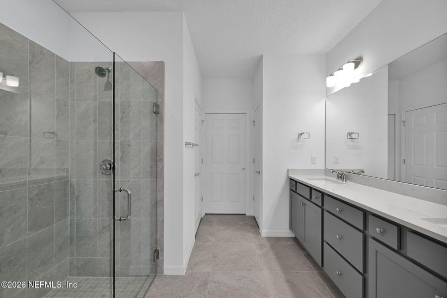 Furnished interior view inside a new home in Del Webb Wildlight, Yulee (Image 6).