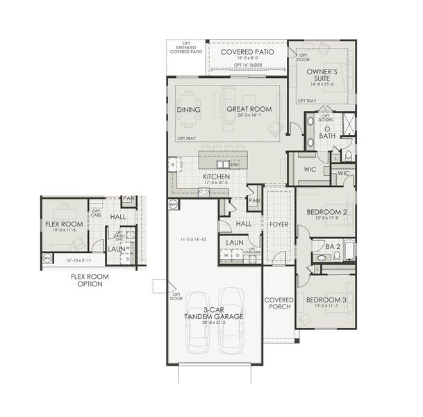 2D floor plan layout of this home in Stonefield, Surprise, AZ (Image 3).
