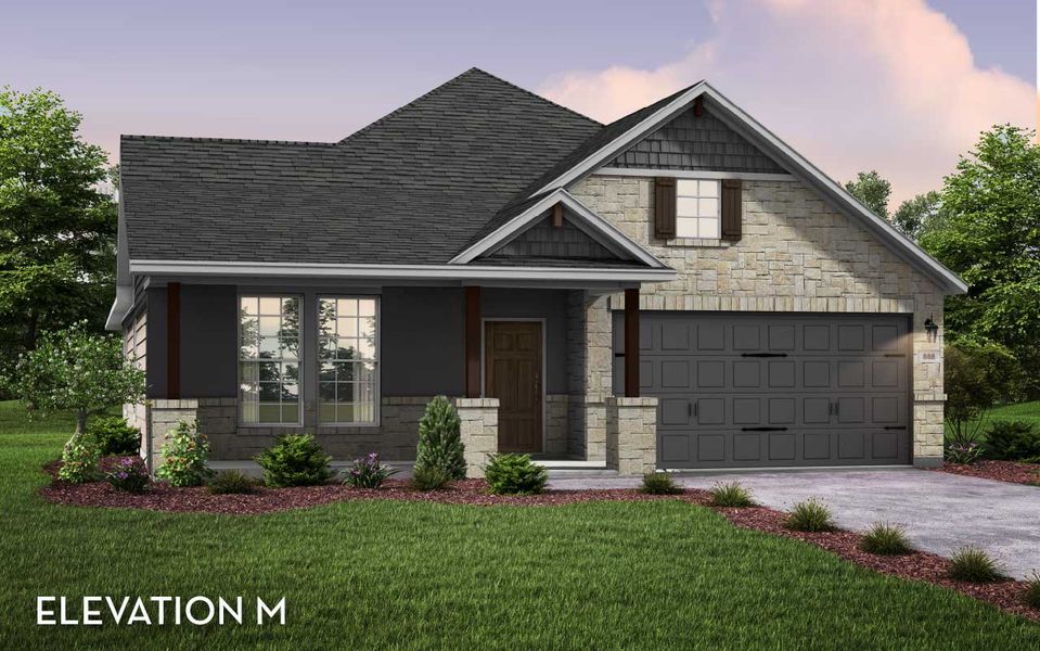 Representative exterior photo of a completed home built from the Glenwood by CastleRock Communities in Lariat, Liberty Hill, TX (Image 2). Representative exterior photo of a completed home built from the Glenwood by CastleRock Communities in Lariat, Liberty Hill, TX (Image 2).