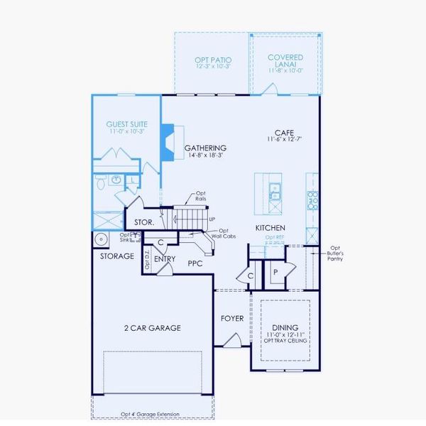 2D floor plan layout of this home in Hunters Creek, Flowery Branch, GA (Image 4).