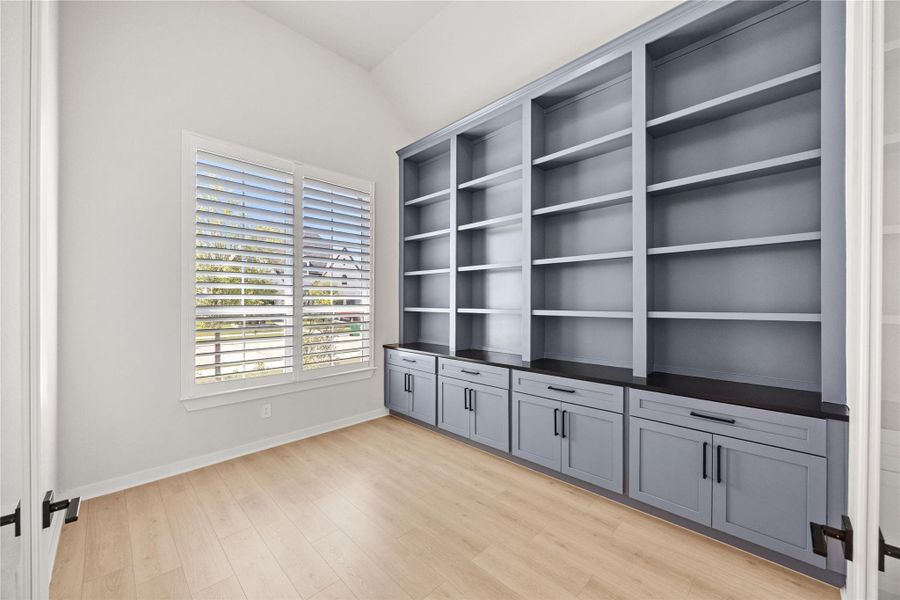 Library with custom cabinets