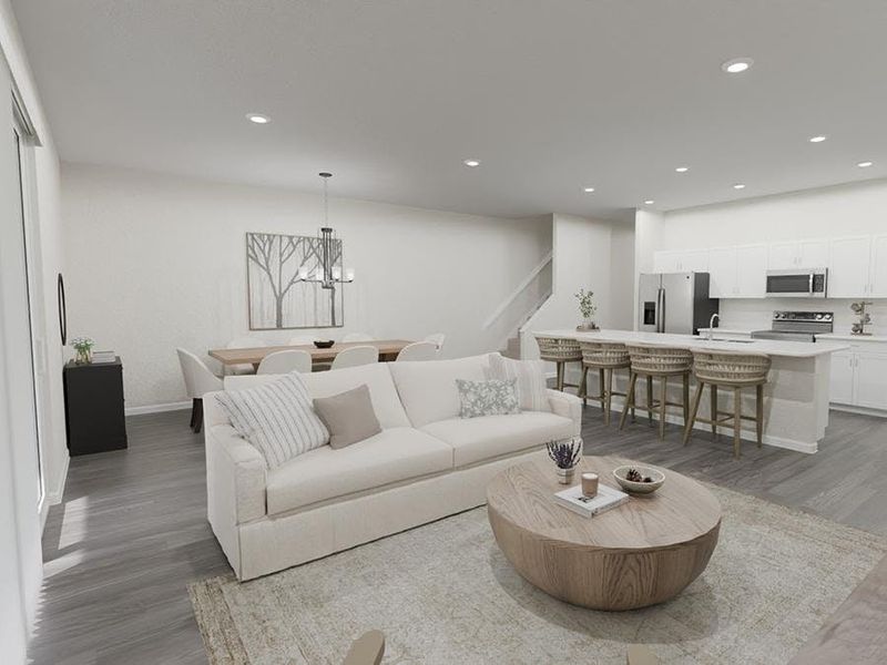 Downstairs, enjoy a spacious, open living area (Artist`s rendering) Downstairs, enjoy a spacious, open living area (Artist`s rendering)