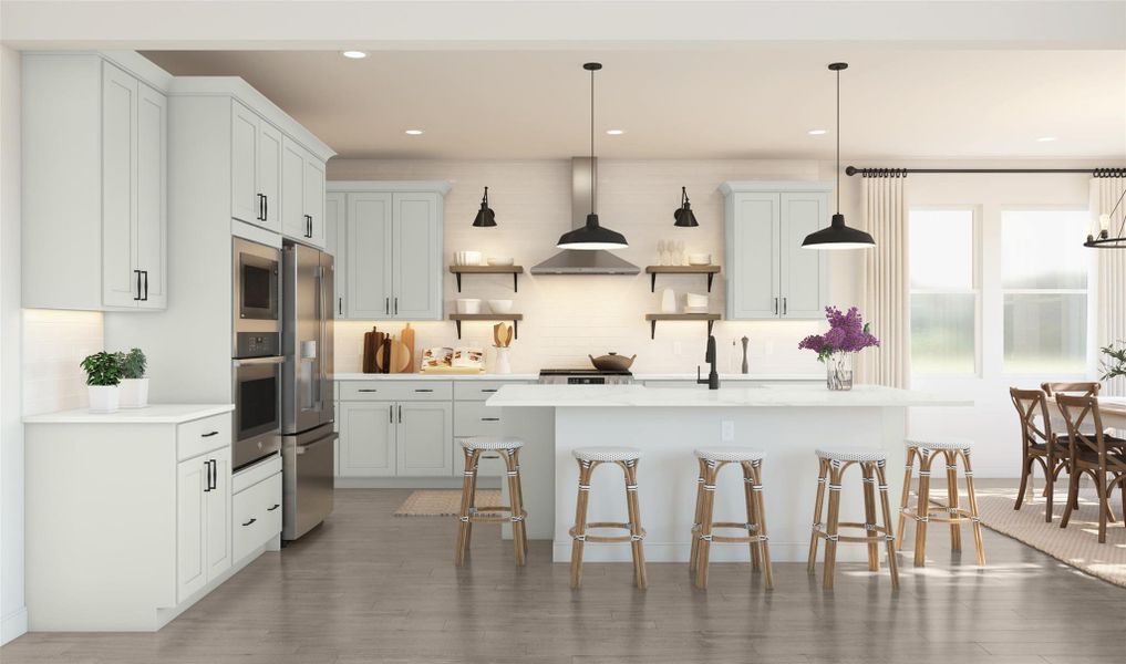 Stunning kitchen with pewter grey cabinets and quartz countertops (*Artist rendering used for illustration purposes only.) Stunning kitchen with pewter grey cabinets and quartz countertops (*Artist rendering used for illustration purposes only.)
