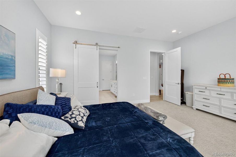 Primary Bedroom (Angle 3) – Inviting owner’s suite with ample space for furniture, a relaxing color palette, and easy access to the private bathroom.