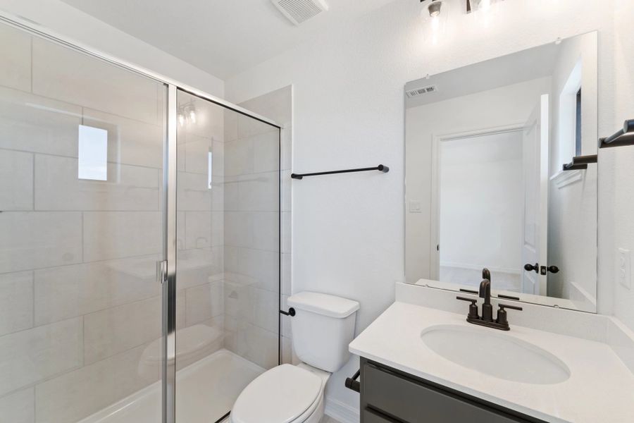 Private bath. Note: Sample product photo. Actual exterior and interior selections may vary by homesite. Photo may be virtually staged