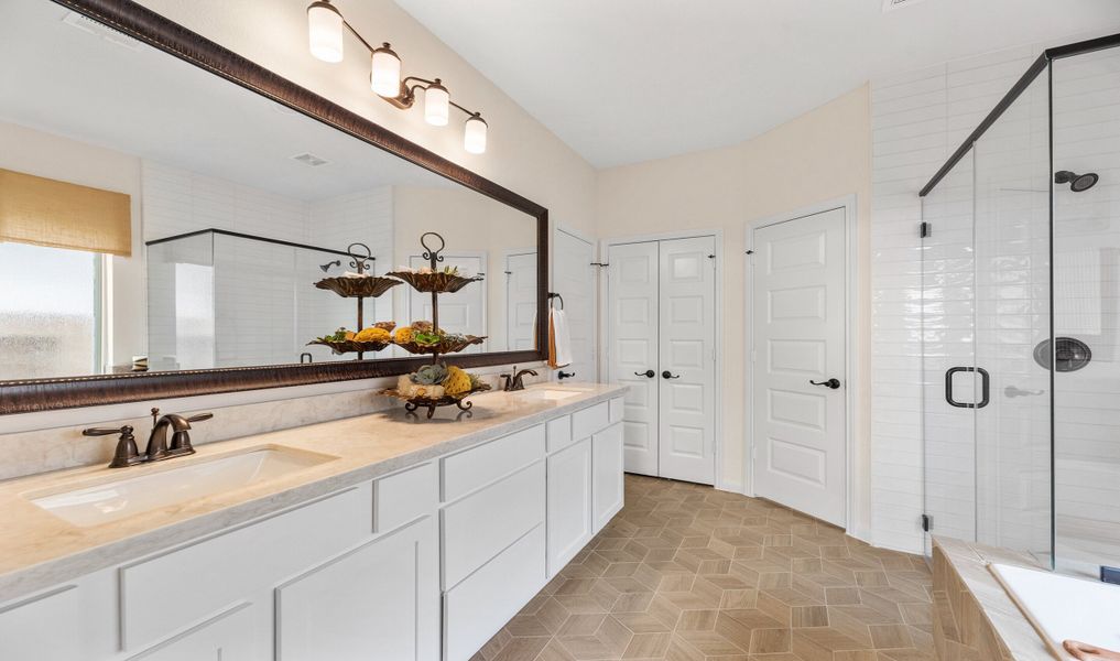 Owner's luxury bath with dual vanities