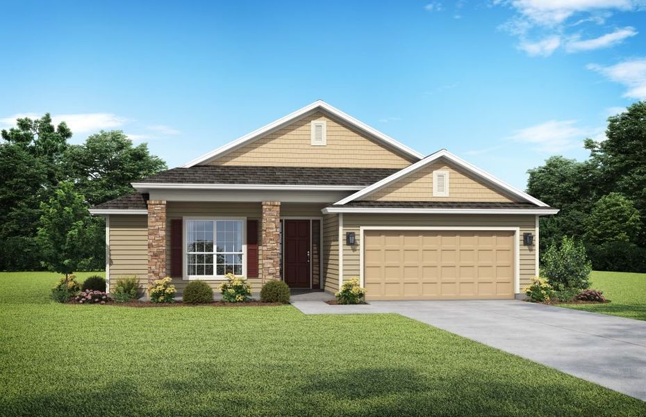Representative exterior photo of a completed home built from the Etowah by SEDA New Homes in Weston Woods, Jacksonville, FL (Image 5). Representative exterior photo of a completed home built from the Etowah by SEDA New Homes in Weston Woods, Jacksonville, FL (Image 5).