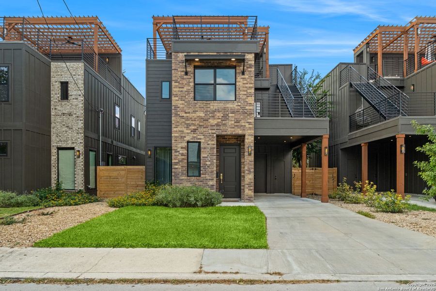Front exterior of a new home in , San Antonio, TX, highlighting curb appeal (Image 1). Front exterior of a new home in , San Antonio, TX, highlighting curb appeal (Image 1).
