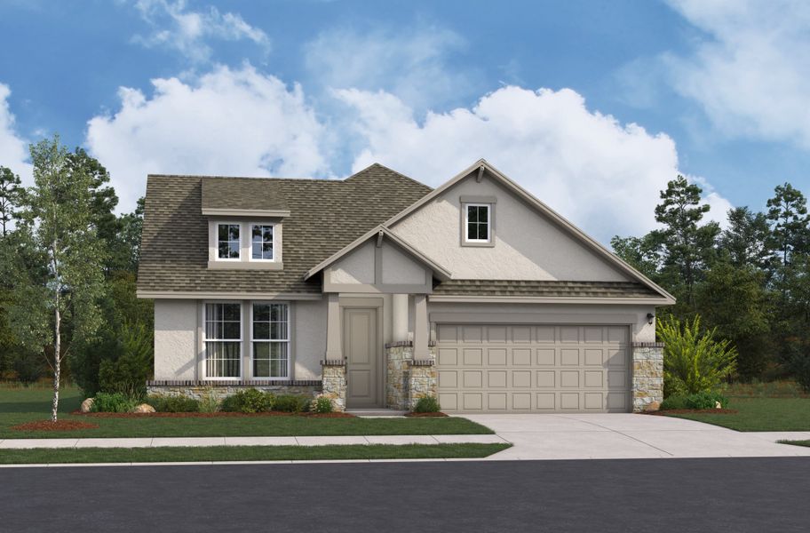 Representative exterior photo of a completed home built from the Blanco by Beazer Homes in Venado Crossing, Cibolo, TX (Image 2). Representative exterior photo of a completed home built from the Blanco by Beazer Homes in Venado Crossing, Cibolo, TX (Image 2).