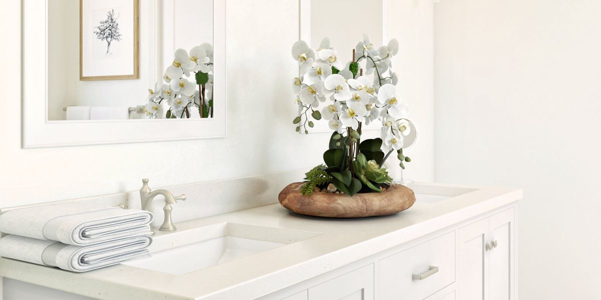 Primary bath with brushed nickel finishes