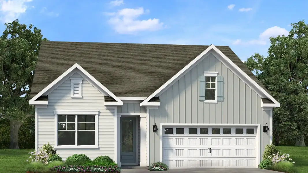 Representative exterior photo of a completed home built from the Aria by D.R. Horton in The Sanctuary at East Argent, Ridgeland, SC (Image 2).