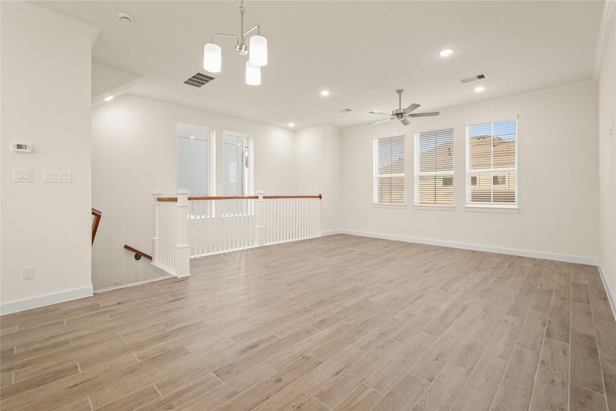 Open great room and dining area