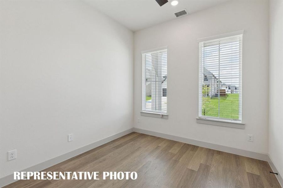 This light filled home office is the perfect place for the professional seeking a quite place to work from home.  REPRESENTATIVE PHOTO
