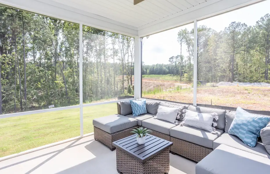 Exterior details and patio area of a home in Exchange at 401, Raleigh (Image 3).