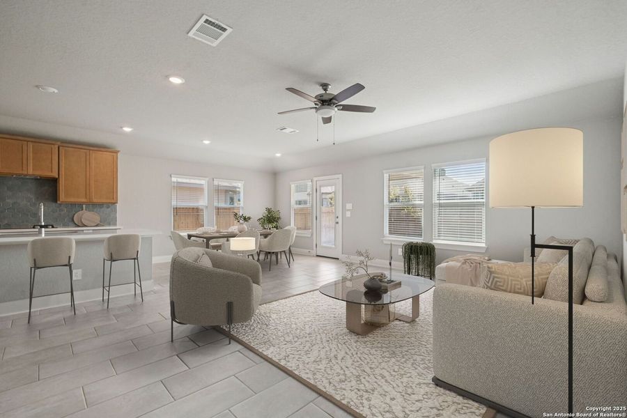 Furnished interior view inside a new home in Estancia Ranch - Classic Series, San Antonio (Image 7).