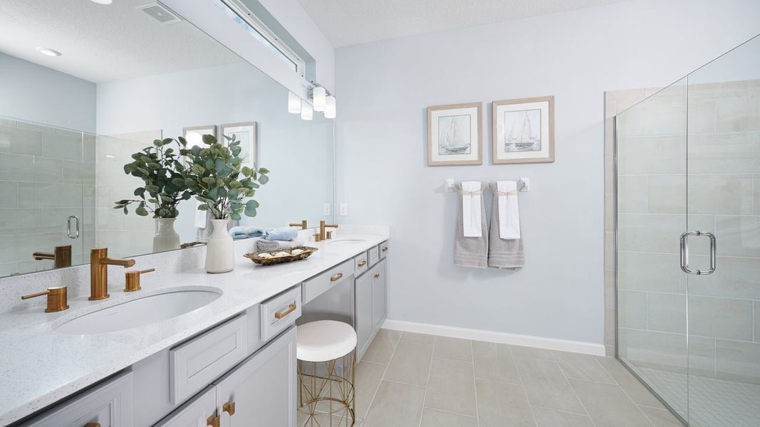Representative furnished interior of a home built from the Margate II by Park Square Residential in Summerbrooke, Mount Dora (Image 12).