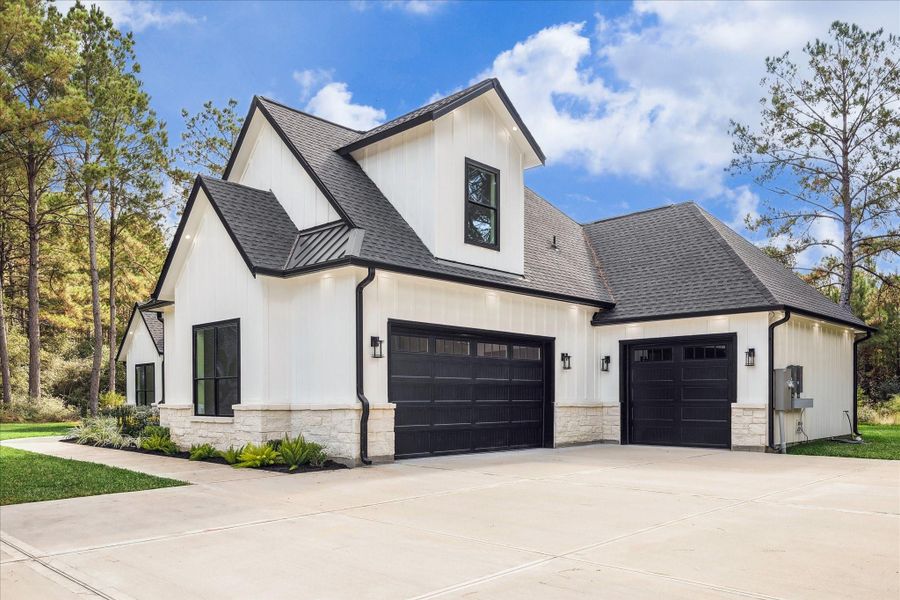 Front exterior of a new home in , Waller, TX, highlighting curb appeal (Image 1).