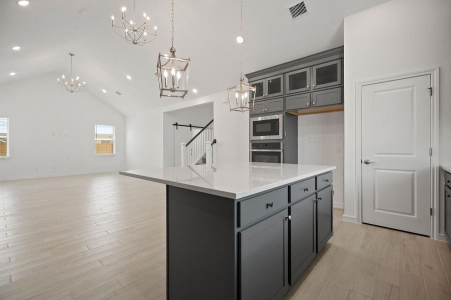Kitchen open to the dining area