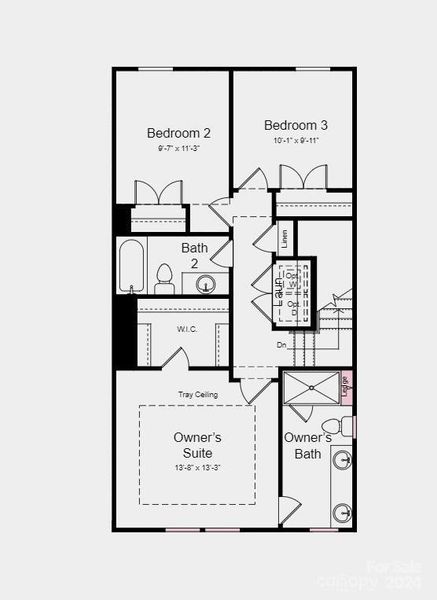 Upper Floor Plan - Structural options added include: first floor guest suite with full bath, modern fireplace in gathering room, ledge in owner's shower