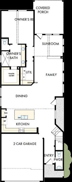 2D floor plan layout of this home in Sienna - Grove Collection, Missouri City, TX (Image 5).