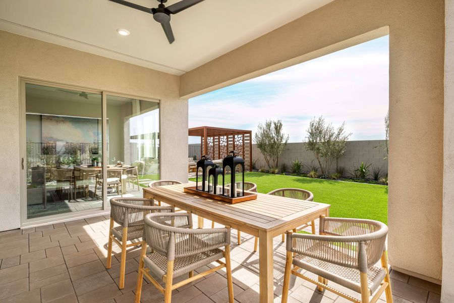 Exterior details and patio area of a home in Soleo, San Tan Valley (Image 3).
