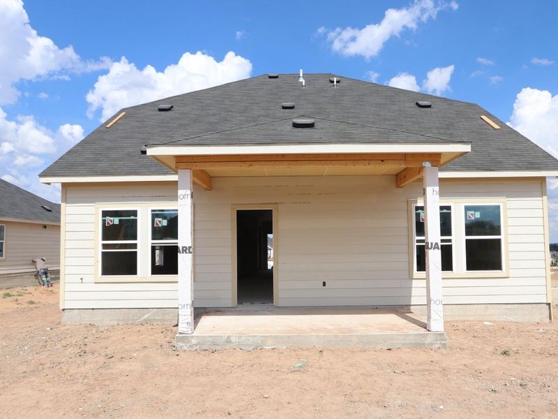 Exterior details and patio area of a home in Cascades at Onion Creek, Austin (Image 2). Exterior details and patio area of a home in Cascades at Onion Creek, Austin (Image 2).